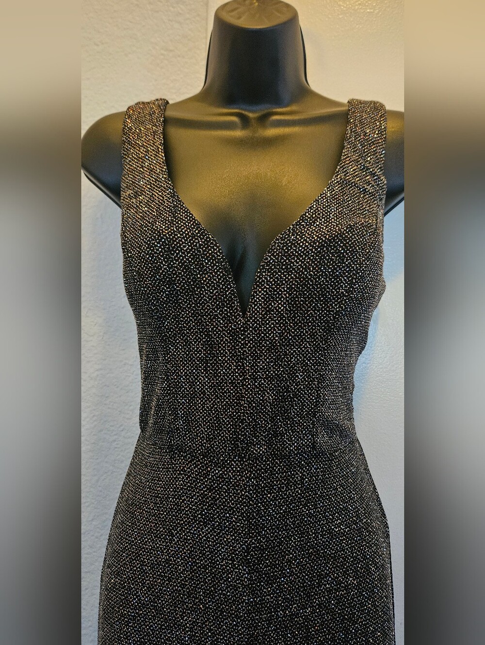 Black With Gold, Silver & Rosegold Sparkling Jumpsuit By Crystal Doll
